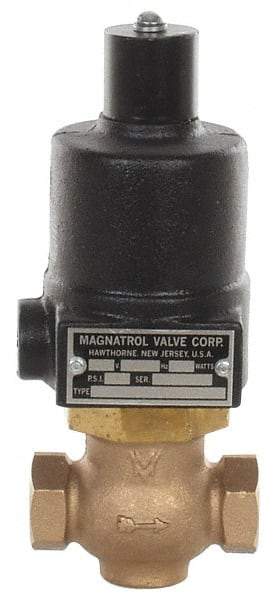 Magnatrol Valve - 1/2" Port, 2 Way, Bronze Solenoid Valve - Normally Open - Exact Tool & Supply