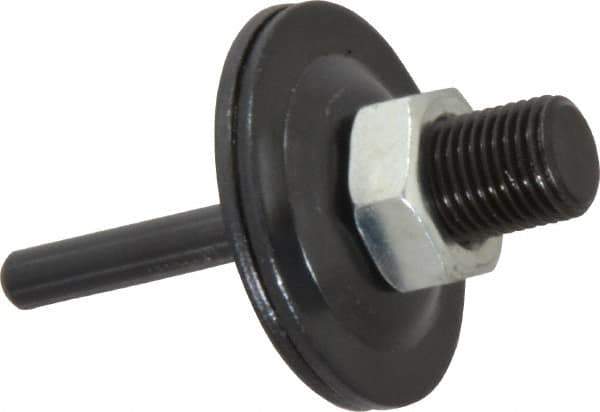 Value Collection - 1/2" Hole, Nut Lock Wheel Mandrel - 2-1/2" OAL, 3/8" Max Wheel Width, 1/4" Shank Diam - Exact Tool & Supply