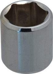 Proto - 3/8" Drive, Standard Hand Socket - 6 Points, 1-3/16" OAL, Chrome Finish - Exact Tool & Supply