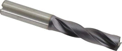 Kennametal - 12.8mm 180° Spiral Flute Solid Carbide Screw Machine Drill Bit - Right Hand Cut, 60mm Flute Length, 107mm OAL, Flat-Bottom Point, Straight Shank, Through Coolant - Exact Tool & Supply