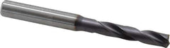Kennametal - 6.5mm 180° Spiral Flute Solid Carbide Screw Machine Drill Bit - Right Hand Cut, 34mm Flute Length, 79mm OAL, Flat-Bottom Point, Straight Shank, Through Coolant - Exact Tool & Supply