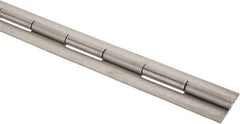 Made in USA - 48" Long x 2" Wide, 2" Knuckle, Stainless Steel Continuous Hinge - 1/4" Pin Diam, 0.12" Thick without Holes - Exact Tool & Supply