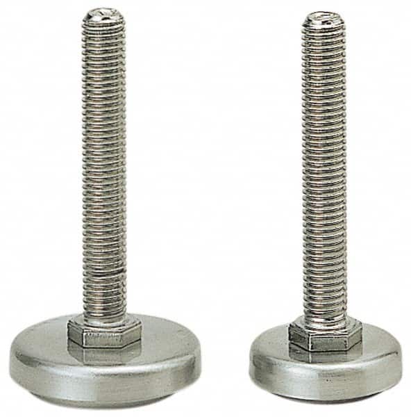 Socket-Mount Leveling Pads & Mounts; Leveling Mount Type: Studded; Thread Size: M12; Base Diameter (Inch): 1-37/64; Load Capacity (Lb.): 660.000; Load Capacity: 300.0; 660.0; Load Capacity (kg): 300.00; Overall Length (Inch): 3-13/16; Overall Length (Deci