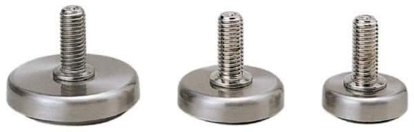 Sugatsune - 3/8-16 Bolt Thread, Stud Mount Leveling Pad & Mount - 220 Max Lb Capacity, 1-31/32" Base Diam - Exact Tool & Supply