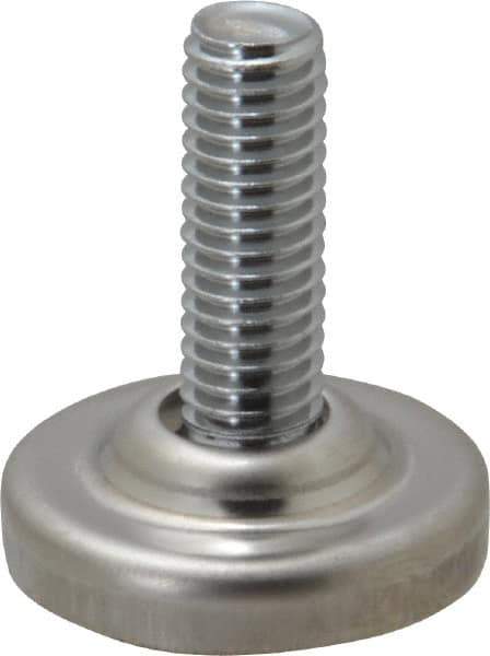 Sugatsune - 3/8-16 Bolt Thread, Stud Mount Leveling Pad & Mount - 352 Max Lb Capacity, 1-17/64" Base Diam - Exact Tool & Supply