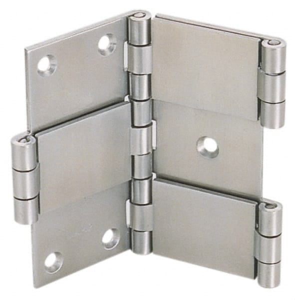 Sugatsune - 2-3/4" Long x 3-5/64" Wide 304 Stainless Double Action Commercial Hinge - Exact Tool & Supply