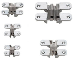 Sugatsune - 2-23/64" Long x 1-25/64" Wide 304/303 Zinc Alloy/Stainless Concealed Commercial Hinge - Exact Tool & Supply