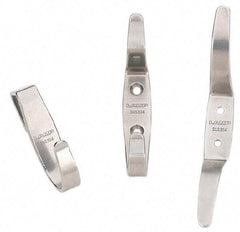 Sugatsune - 33/64" Wide x 3-15/16" High x 0.08" Thick, Line Cleat, Coat & Hat Hook - 7/8" Projection, Satin Finish - Exact Tool & Supply