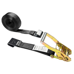 US Cargo Control - Slings & Tiedowns (Load-Rated); Type: Ratchet Tie Down ; Length (Feet): 27 ; Basket Capacity (Lb.): 3333 ; Material: Polyester ; Color: Black - Exact Tool & Supply
