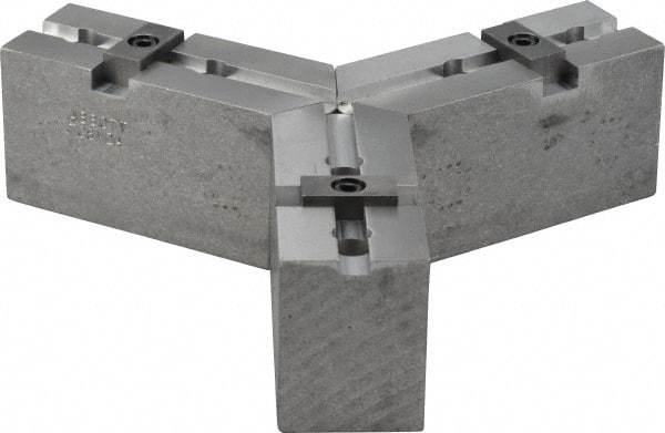 Abbott Workholding Products - Tongue & Groove Attachment, Square Soft Lathe Chuck Jaw - 3 Jaws, Aluminum, 1-3/4" Btw Mount Hole Ctrs, 4" Long x 1-1/2" Wide x 2" High, 5/16" Groove, 3/8" Fastener - Exact Tool & Supply