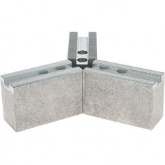 Abbott Workholding Products - 1.5mm x 60° Serrated Attachment, Square Soft Lathe Chuck Jaw - 3 Jaws, Aluminum, 0.7874" Btw Mount Hole Ctrs, 3" Long x 1-1/4" Wide x 2" High, 0.4724" Groove, 0.3937" & 10mm Fastener - Exact Tool & Supply
