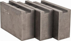 Abbott Workholding Products - 1.5mm x 60° Serrated Attachment, Square Soft Lathe Chuck Jaw - 3 Jaws, Steel, 1.1811" Btw Mount Hole Ctrs, 4-1/2" Long x 1-1/2" Wide x 3" High, 0.6299" Groove, 0.4724" & 12mm Fastener - Exact Tool & Supply