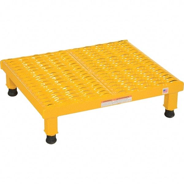 Vestil - 5" High x 24" Wide x 24" Deep, Yellow Step Stand - Steel, 500 Lb Capacity - Exact Tool & Supply