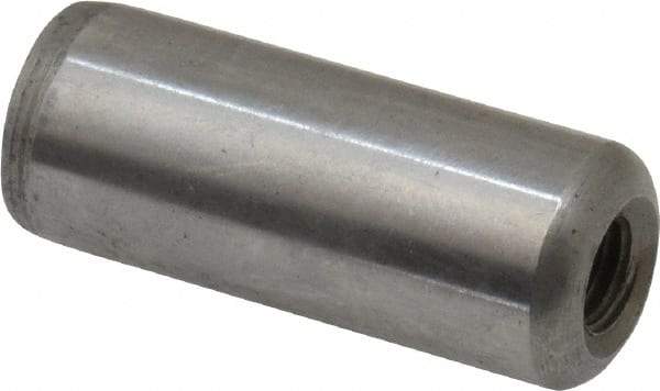 Gibraltar - 1/2" Diam x 1-1/4" Pin Length C-1215 Case Hardened Steel Pull Out Dowel Pin - 1 Beveled & 1 Threaded End - Exact Tool & Supply