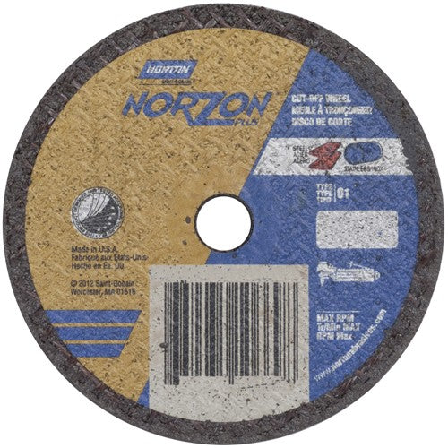 3″ × 0.035″ × 3/8″ NorZon Plus Small Diameter Cut-Off Wheel Type 01 Straight Aluminum Oxide - Exact Tool & Supply