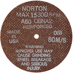 4″ × 0.035″ × 1/4″ Small Diameter Cut-Off Wheel Type 01 Straight 60 Grit Aluminum Oxide - Exact Tool & Supply