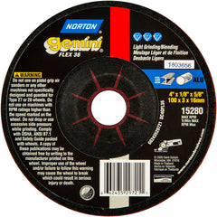 4″ × 1/8″ × 5/8″ Gemini Non-Woven Depressed Center Wheel Type 27 36 Grit Aluminum Oxide - Exact Tool & Supply