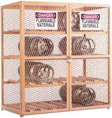 Durham - 3 Shelf Gas Cylinder Storage Cabinet - Steel, 60" Wide x 30" Deep x 71-3/4" High - Exact Tool & Supply