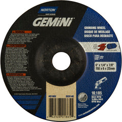 6 × 1/4 × 7/8″ Gemini Grinding Wheel A 24 S Type 27 - Exact Tool & Supply