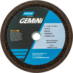 6″ / 4 3/4″ × 2″ × 5/8″-11 Gemini Snagging Wheel Type 11 Flaring Cup 16 Grit Aluminum Oxide - Exact Tool & Supply