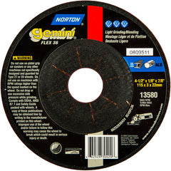 ‎4-1/2″ × 1/8″ × 7/8″ Gemini Non-Woven Depressed Center Wheel Type 27 36 Grit - Exact Tool & Supply