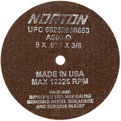 5″ × 0.035″ × 3/8″ Small Diameter Cut-Off Wheel Type 01 Straight 60 Grit Aluminum Oxide - Exact Tool & Supply