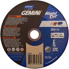 7″ × 0.060″ × 7/8″ Gemini Right Angle Cut-Off Wheel Type 01 Straight Aluminum Oxide - Exact Tool & Supply