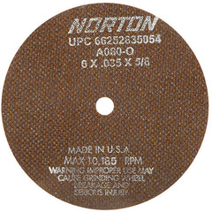 6″ × 0.035″ × 5/8″ Toolroom Cut-Off Wheel Type 01 Straight 60 Grit Aluminum Oxide - Exact Tool & Supply