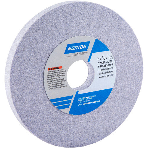 ‎6″ × 1/2″ × 1-1/4″ 32A Toolroom Wheel Type 01 Straight 80 Grit Aluminum Oxide - Exact Tool & Supply