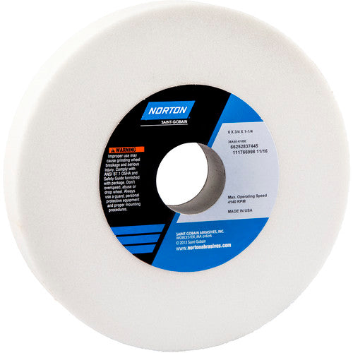 ‎6″ × 3/4″ × 1-1/4″ 38A Toolroom Wheel Type 01 Straight 60 Grit Aluminum Oxide - Exact Tool & Supply