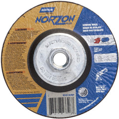 ‎6″ × 1/8″ × 5/8″-11 NorZon Plus Non-Woven Depressed Center Wheel Type 27 24 Grit - Exact Tool & Supply