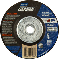 ‎4-1/2 × 3/32 × 5/8 - 11″ Gemini Cutting Wheel A 30 Q BDA Type 27/42 - Exact Tool & Supply