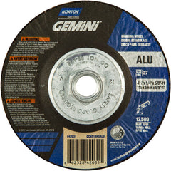 ‎4-1/2″ × 1/4″ × 5/8″ Gemini Non-Woven Depressed Center Wheel Type 27 - Exact Tool & Supply