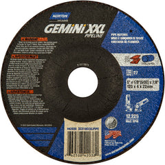 5″ × 5/32″ × 7/8″ Gemini Non-Woven Depressed Center Wheel Type 27 30 Grit Aluminum Oxide - Exact Tool & Supply