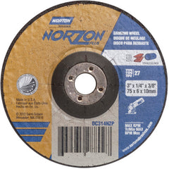3″ × 1/4″ × 3/8″ NorZon Plus Non-Woven Depressed Center Wheel Type 27 20 Grit - Exact Tool & Supply