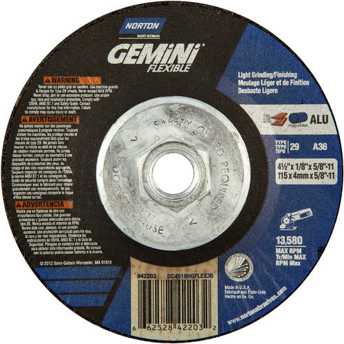 ‎4-1/2″ × 1/8″ × 5/8″-11 Charger Non-Woven Depressed Center Wheel Ty 29 36 Grit - Exact Tool & Supply
