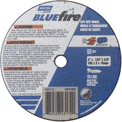 4″ × 1/8″ × 3/8″ BlueFire Small Diameter Cut-Off Wheel Type 01 Straight - Exact Tool & Supply