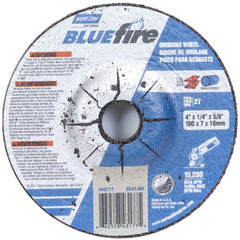 4″ × 1/4″ × 5/8″ BlueFire Non-Woven Depressed Center Wheel Type 27 Zirconia Alumina / Aluminum Oxide - Exact Tool & Supply