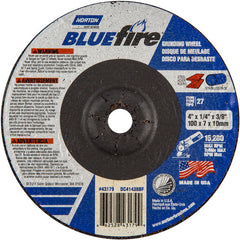4″ × 1/4″ × 3/8″ BlueFire Non-Woven Depressed Center Wheel Type 27 Zirconia Alumina / Aluminum Oxide - Exact Tool & Supply