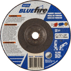 4″ × 1/4″ × 3/8″ BlueFire Non-Woven Depressed Center Wheel Type 27 Zirconia Alumina / Aluminum Oxide - Exact Tool & Supply
