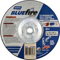 7″ × 1/8″ × 5/8″ BlueFire Non-Woven Depressed Center Wheel Type 27 Zirconia Alumina / Aluminum Oxide - Exact Tool & Supply