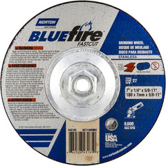 7″ × 1/4″ × 5/8″ BlueFire Non-Woven Depressed Center Wheel Type 27 Zirconia Alumina / Aluminum Oxide - Exact Tool & Supply