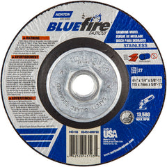 ‎4-1/2″ × 1/4″ × 5/8″ BlueFire Non-Woven Depressed Center Wheel Type 27 - Exact Tool & Supply