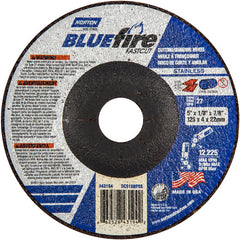 5″ × 1/8″ × 7/8″ BlueFire Non-Woven Depressed Center Wheel Type 27 Zirconia Alumina / Aluminum Oxide - Exact Tool & Supply