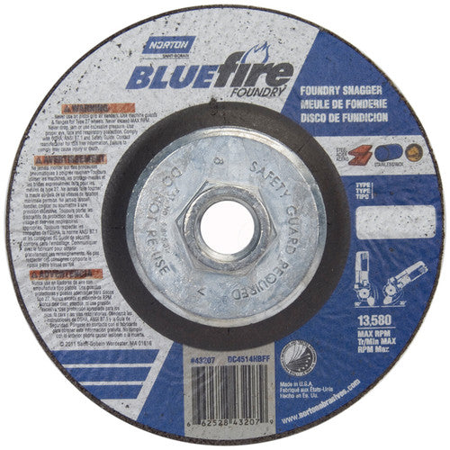 ‎4-1/2″ × 1/4″ × 5/8″ BlueFire Non-Woven Depressed Center Wheel Type 27 - Exact Tool & Supply