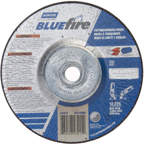‎5 × 1/8 × 5/8 - 11″ BlueFire Grinding Wheel ZA 30 U Type 27 - Exact Tool & Supply