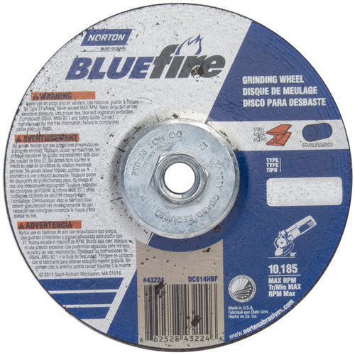 ‎6 × 1/4 × 5/8 - 11″ BlueFire Grinding Wheel ZA 24 S Type 27 - Exact Tool & Supply