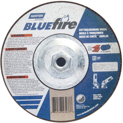 ‎7 × 1/8 × 5/8 - 11″ BlueFire Grinding Wheel ZA 30 U Type 27 - Exact Tool & Supply