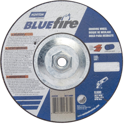 ‎7 × 1/4 × 5/8 - 11″ BlueFire Grinding Wheel ZA 24 S Type 27 - Exact Tool & Supply