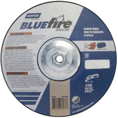 9″ × 1/4″ × 5/8″ BlueFire Non-Woven Depressed Center Wheel Type 28 Saucer - Exact Tool & Supply